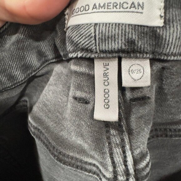Good American Good Curve Yoke Skinny Jeans Stretch Women's Size 0 25 Black - Picture 8 of 11